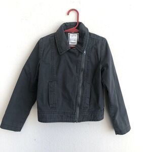 Gymboree Jacket Kids Size S 5-6 Gray Asymmetrical Zip Front Unisex School Fall